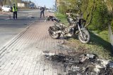 spalony wrak motocykla